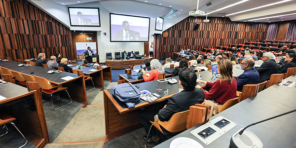 Wits Dean of Student Affairs Jerome September addresses Brazilian Rectors and academics.